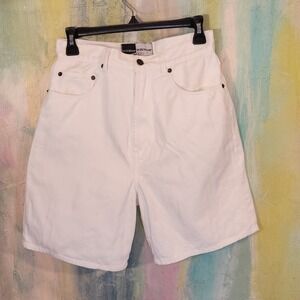 Vintage‎ 80s White Denim Bermuda Shorts High Waist Willi SCHOOL Jeans  waist 26